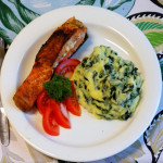 Paistettua kalaa ja Toivon Colcannonia. Colcannonin ohje löytyy valikosta kohdasta Reseptit.